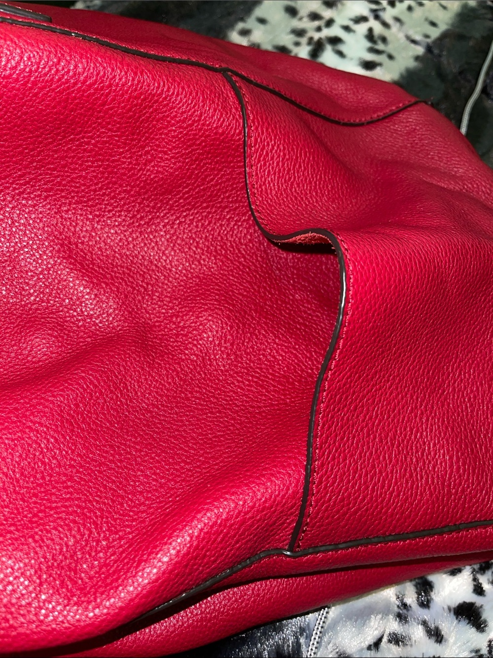 Michael Kors Gorgeous Red Leather Shoulder Bag with Tassels - Picture 12 of 13